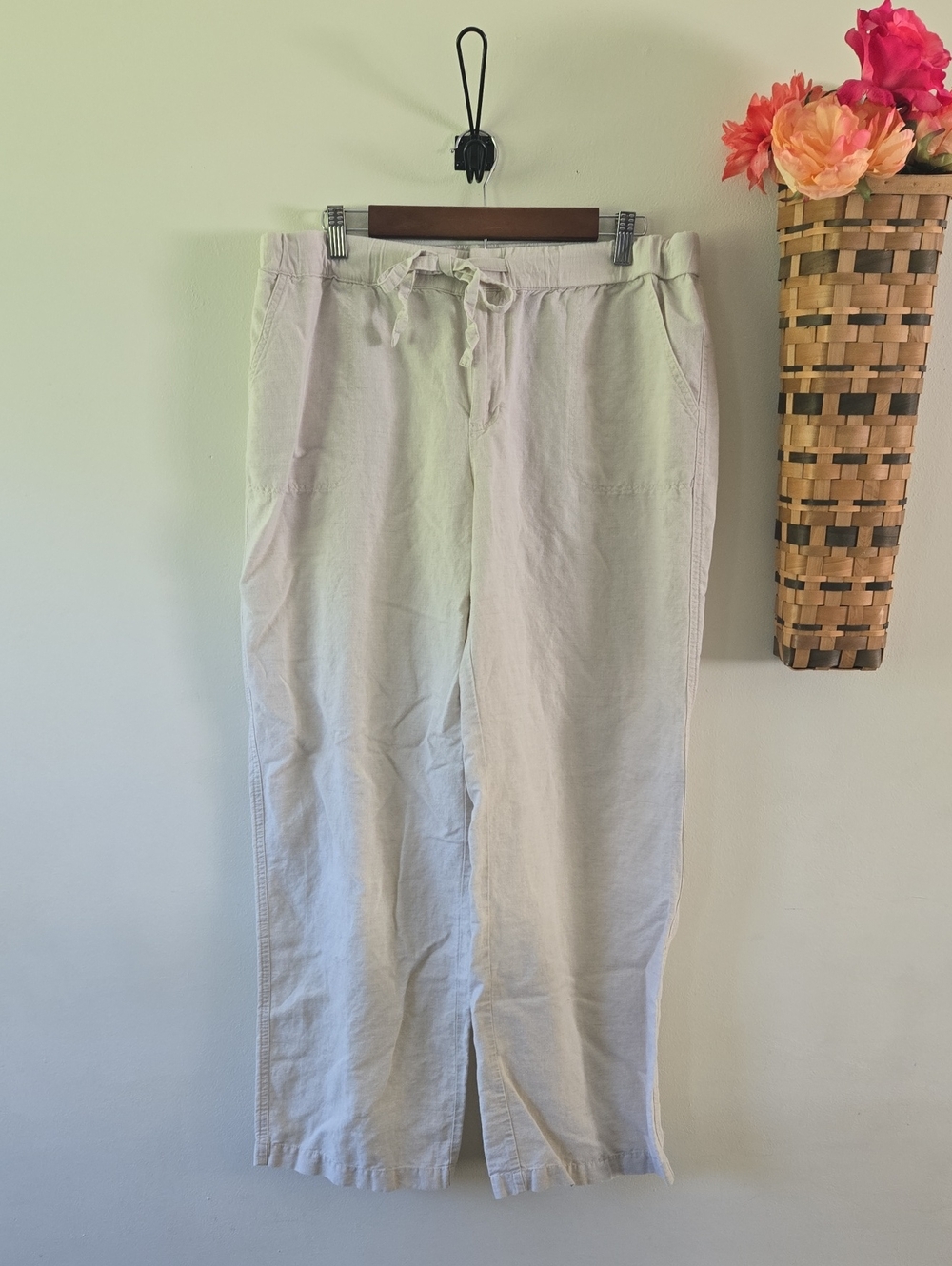 Liz Claiborne Linen Straight-Leg Pants